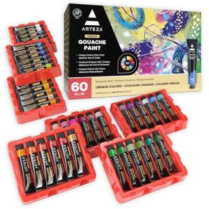 ARTEZA Gouache Paint Set of 60 Tubes