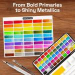 50 Color Watercolor Paint Set with Palette and Brush