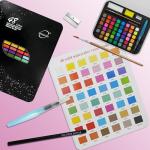 48-Color Watercolor Paint Set with Workbook