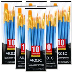 60 Piece Acrylic Paint Brush Set for Artists