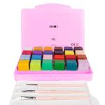 HIMI 24-Color Gouache Paint Set with Brushes