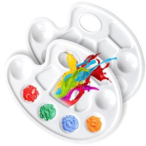 FANDAMEI Oval Paint Palette Tray, 2 Pack