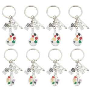 8pcs Paint Palette Keychain Set for Artists