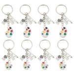 8pcs Paint Palette Keychain Set for Artists