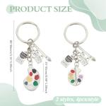 8pcs Paint Palette Keychain Set for Artists
