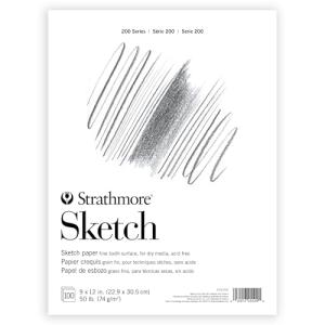 Strathmore 200 Series 9x12 Sketch Pad, 100 Sheets