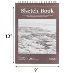 Crehatos Top Spiral Sketch Pad, 100 Sheets