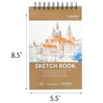Crehatos Small Spiral Sketch Book, 2 Pack