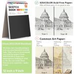 Soucolor 9"x12" Spiral Sketchbook with 100 Sheets