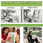 Soucolor 9"x12" Spiral Sketchbook with 100 Sheets