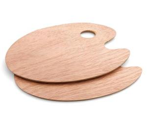 Wooden Paint Palette Set for Acrylics and Watercolors