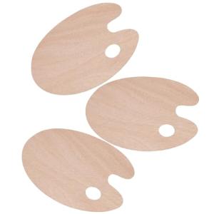 Set of 3 Wooden Oval Paint Palettes
