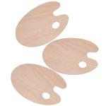 Set of 3 Wooden Oval Paint Palettes