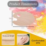 Set of 3 Wooden Oval Paint Palettes