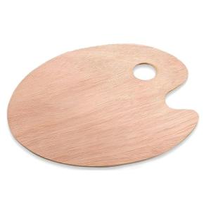 Wooden Oval Painting Palette with Thumb Hole