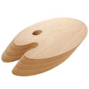 25 Pack Oval Wood Painting Palettes with Thumb Hole
