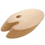 25 Pack Oval Wood Painting Palettes with Thumb Hole