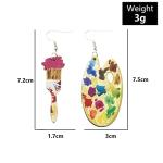 Colorful Palette Double-sided Paint Brush Earrings