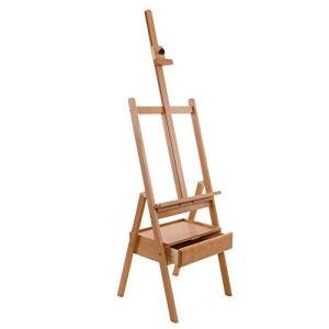 Large Wooden H-Frame Easel with Storage Drawer