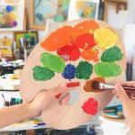 Set of 3 Wooden Oval Paint Palettes