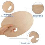 25 Pack Oval Wood Painting Palettes with Thumb Hole