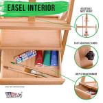 Large Wooden H-Frame Easel with Storage Drawer