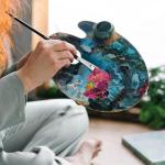 Wooden Oval Painting Palette with Thumb Hole