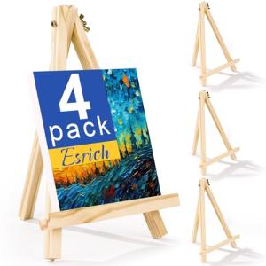 9-Inch Wood Easels - Portable Tripod Easels Pack
