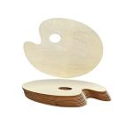 12 Pack Unfinished Oval Wood Painting Palettes