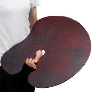 Large Walnut Kidney Shaped Paint Palette 20x16 Inch