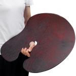 Large Walnut Kidney Shaped Paint Palette 20x16 Inch