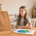 Portable Wooden Art Easel for Students and Beginners