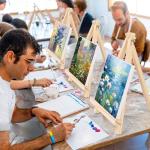 9-Inch Wood Easels - Portable Tripod Easels Pack