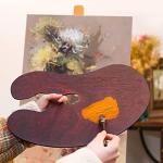 Large Walnut Kidney Shaped Paint Palette 20x16 Inch