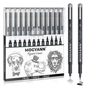 Mogyann Waterproof Black Drawing Pens - 12 Sizes