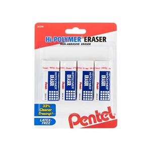 Pentel Hi-Polymer Small White Block Erasers - 4 Pack