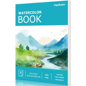 Hapikalor 9"x12" Watercolor Paper Pad, 140lb