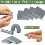 Large Grey Kneaded Erasers for Artists (8 Pack)