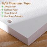 50 Sheets A5 Watercolor Paper, 300gsm 140lb