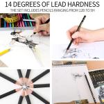 Qionew 14-Pack Graphite Sketching Pencils Set