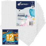 Artkey 12-Pack 8x10 Inch Cotton Canvas Panels
