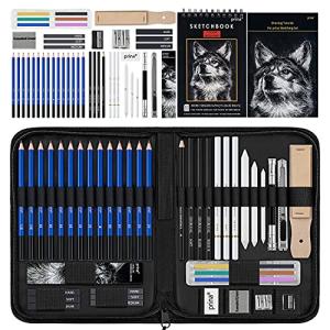 Prina 50 Piece Drawing Set with Sketchbook and Pencils