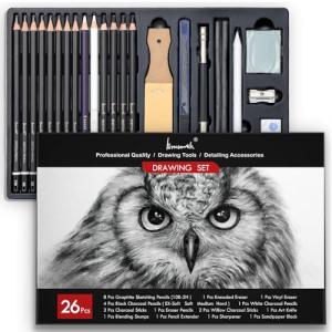 Brusarth Charcoal Drawing Pencil Set of 26