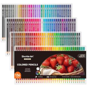 Shuttle Art 136 Soft Core Colored Pencils Set