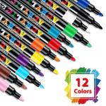 144-Pack Acrylic Paint Markers in 12 Colors