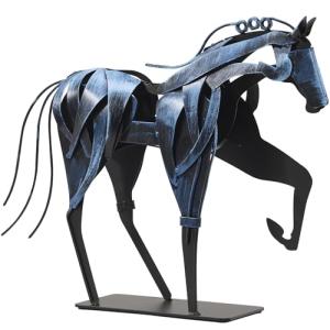 Hand-Painted Metal Horse Statue - Unique Decor