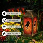Solar Lantern Horse Silhouette Art for Outdoors