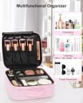 Portable Makeup Train Case with Adjustable Dividers
