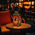 Solar Lantern Horse Silhouette Art for Outdoors