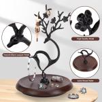 Antlers Jewelry Organizer Stand with Wooden Tray